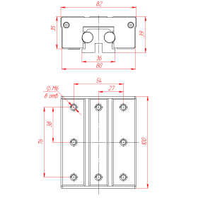 Чертеж модуля скольжения LGB12-100L-4