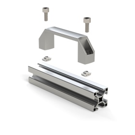 Схема крепежа алюминиевой ручки 90 мм к профилю 30х30 мм