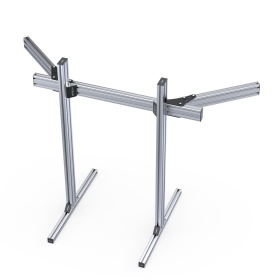 Общий вид трипл скрина для симрейсинга из конструкционных профилей