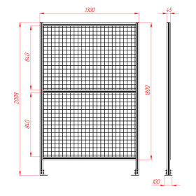 SG-40-1300-2000 | Секция ограждения 1300x2000, серия 40 (Анодированная) изображение 1