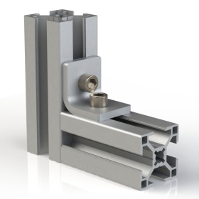 Стальной угловой соединитель 30х30 и облегченный конструкционный профиль 30х30
