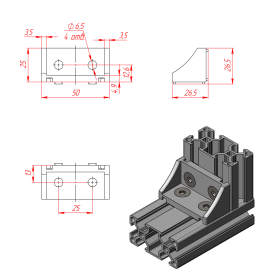 1231 | Угловой соединитель 25х50 мм изображение 4