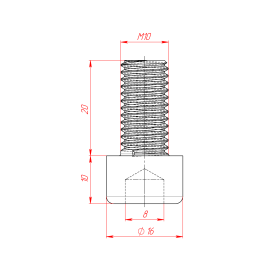 Винт M10x20, DIN912