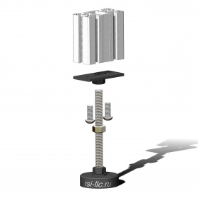Схема крепления опорной пластины для опоры к конструкционному профилю