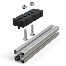 Схема крепления кондуктора для сверления отверстий на профиле 40х40 мм