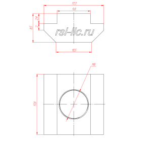 Чертеж пазового сухаря М8 паз 10