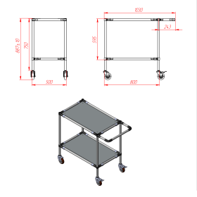 Чертеж тележка 800х500х900-2