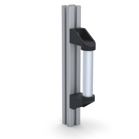 Пример использования комбинированной дверной ручки к алюминиевому конструкционному профилю