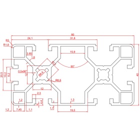 OB-4080L-RAL9003 | Профиль 40х80 мм, облегченный. Паз 8 мм (Белый) изображение 1