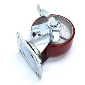 Поворотная колесная опора с тормозом и платформой D120 мм