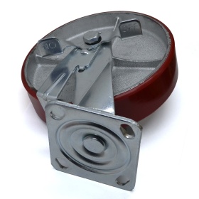 Колесо Ø190 мм с поворотной опорой и тормозом. Грузоподъемность: 480 кг.