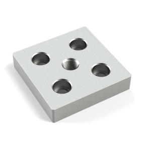 Опорная плита алюминиевая с резьбой M16, размером 90х90 мм