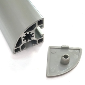 Заглушка серая, торцевая, пластиковая к станочным профилям 45R, арт. 4014с