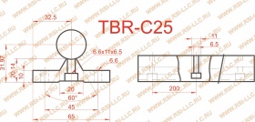 Чертеж цилиндрической направляющей рельсы TBR25