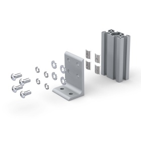 Схема крепления алюминиевой фундаментной опоры к профилям 30х60 мм