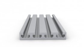 Тяжелый алюминиевый профиль для рабочего стола 24х120 мм, толщина стенки 8 мм