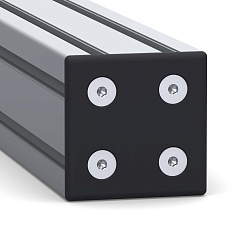 4187 black | Торцевая заглушка 80х80 мм, черная