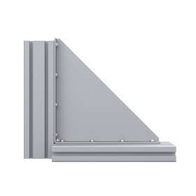 Прямоугольный уголок 315х315 мм с ребром 4 мм на профиль серии 45