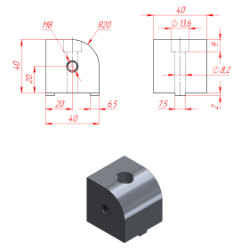 6124 | Угловая поворотная опора 0 град. серия 40 изображение 7
