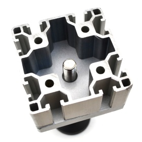 Опорная плита с опорой, в профиле 80х80, вид сверху