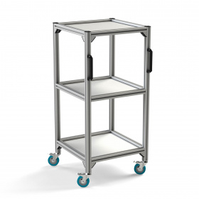 Подкатная стойка 600х600 мм, высота 1300 мм, 3 полки