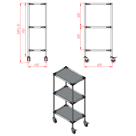 Чертеж подкатная стойка 600х400х1300-3