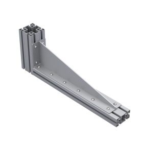 Длинный уголок 750 мм для профилей серии 50 сталь сварка с ребром жесткости