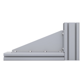 Прямоугольный уголок 280 мм для профилей серии 40 сталь сварка с ребром жесткости 4 мм