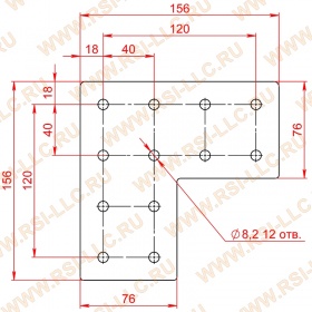 Чертеж для соединительной пластины Г-12-40