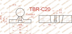 Чертеж цилиндрического рельса TBR-С20