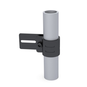 Кронштейн соединительный RSI-DF15B, регулируемое крепление для модульных трубных систем, подходит для круглой трубы Ø28 мм, чёрный порошковый металл