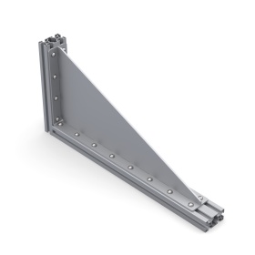 Прямоугольный длинный уголок 450 мм с ребром жесткости 4 мм на профиль из алюминия серии 30