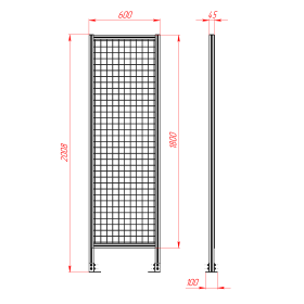 SG-40-600-2000 | Секция ограждения 600x2000, серия 40 (Анодированная) изображение 1