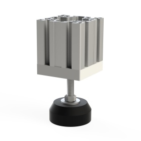 Крепление регулируемой ножки м12 к профилю 90 мм через опору 7006-AL-M12