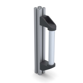 Дверная алюминиевая ручка длиной 250 мм на конструкционном профиле 40х40 мм