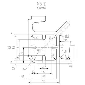 OB-4040S10-SL-RAL5005 | Профиль облегченный 40х40 мм. Паз 10 мм (Синий) изображение 2