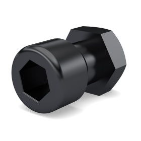 Чёрный оцинкованный шестигранный винт М6х10 и гайка