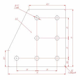 Чертёж пластины Г-7-У-25
