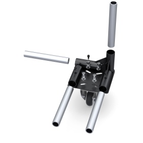 Ролик неповоротный D75 FHJ-301, кронштейн и трубы с наружным диаметром 28 мм