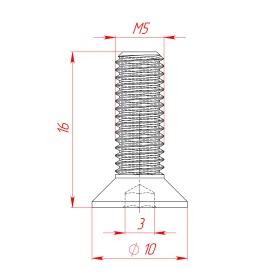 Чертёж: Винт М5х16 DIN7991 (потай)