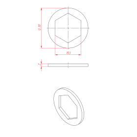 ML-C1002 | Втулка для шестигранной оси 19 мм, толщина 2 мм изображение 2