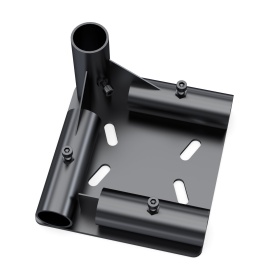 Левый адаптер FH-1002L для трубы 28 мм. Черный металл, 2,5 мм.