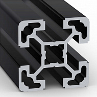 OB-4040S10-BLACK | Профиль 40х40 мм. Паз 10 мм (Черный анодированный)