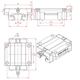 Чертёж каретки для TRH25 с фланцем