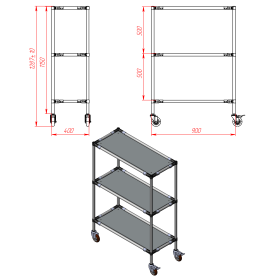 Чертеж подкатная стойка 900х400х1300-3