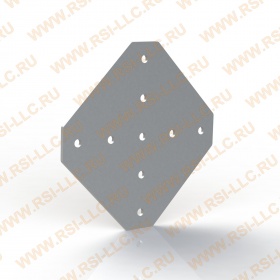 Стальная усиленная соединительная пластина для профиля серии 30, 9 отверстий