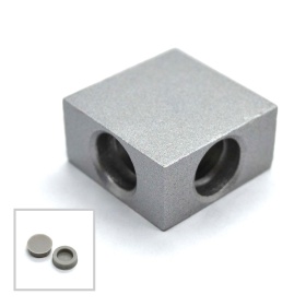 Алюминиевый двухсторонний кубический соединитель для профилей 15х30