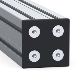 Заглушка торцевая черная 100х100 мм на профиль серии 50