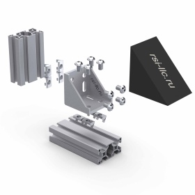 1254 | Соединитель угловой 60x60 облегченный, паз 8 изображение 6