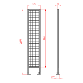 SG-40-400-2000 | Секция ограждения 400x2000, серия 40 (Анодированная) изображение 1